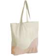 W235 Westford Mill Organic Cotton Wave Print Maxi Tote Bag Natural / Peach colour image
